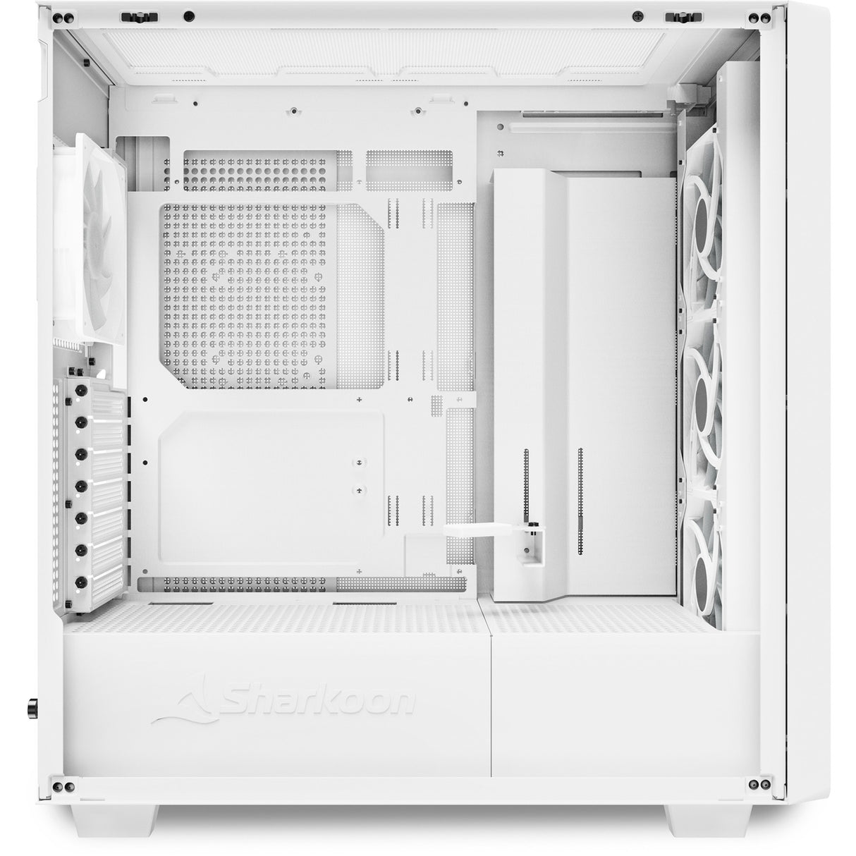 Boîtier tour midi Sharkoon rebel c70g rgb (couleur bois blanc | 2x usb-a | 1x usb-c | rgb | verre trempé)