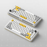 Clavier mécanique sans fil Ty iquunix zx75 gravi wave (gris, disposition américaine (qwer), rouge gateron, 75 %, LED RVB, remplaçable à chaud, pbt double prise, 2,4 GHz | Bluetooth 5.1 | USB-C)