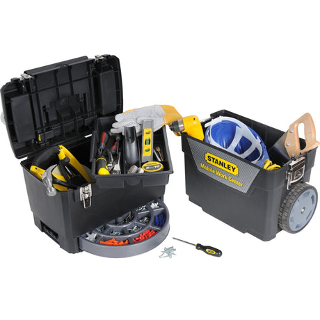 Boîte à outils pour centre de travail mobile Stanley 2 en 1 (gris noir)