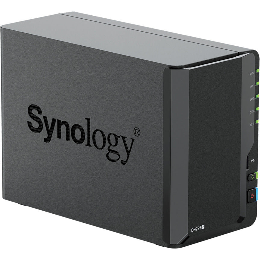 Synology diskstation ds225+ nas (noir, 1x LAN 1 Go, 1x LAN 2,5 Go, 2x USB 3.2 gen 1)