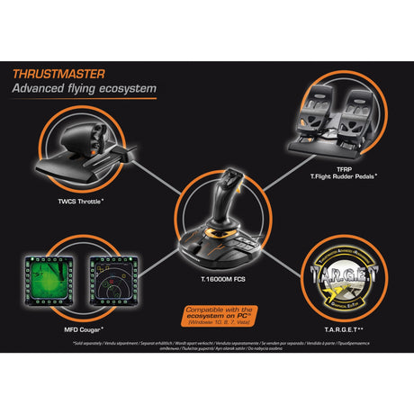 Joystick Thrustmaster t.16000m fcs (noir orange, pc)