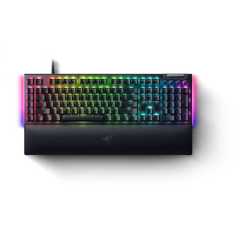 Razer blackwidow v4, clavier de jeu (noir, disposition américaine, jaune, LED RVB, abs double shot)