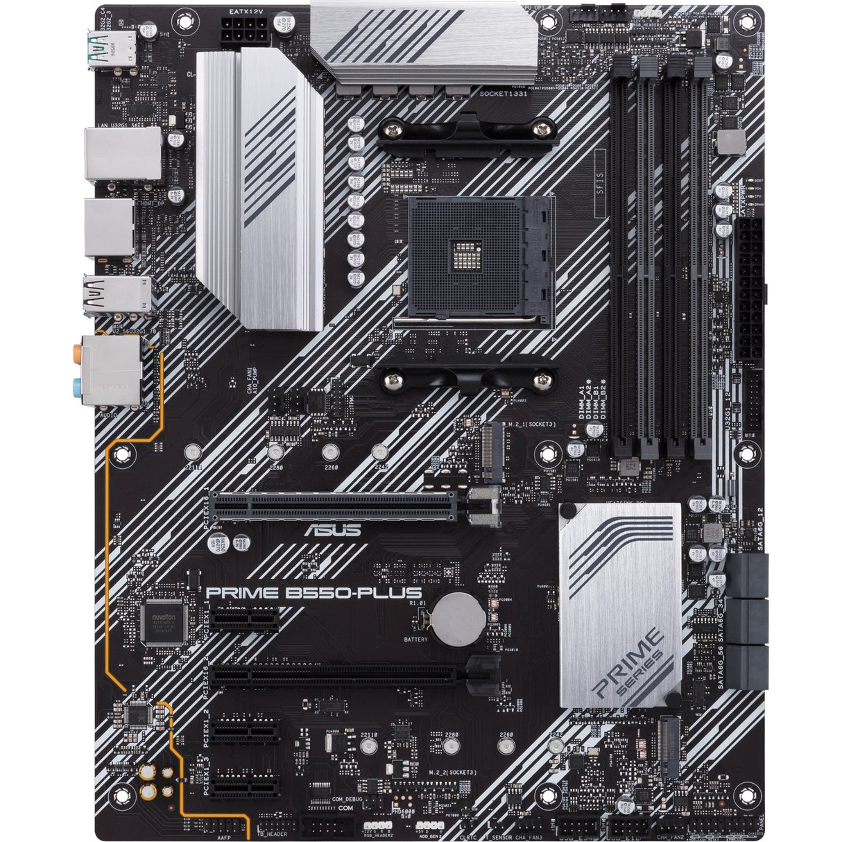 Carte mère Asus Prime B550-Plus Socket AM4 (argent noir, RAID, GB-LAN, Sound, ATX)