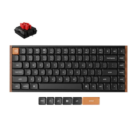 Clavier mécanique personnalisé sans fil Keychron k3 max se qmk (noir, disposition américaine (qwerty), rouge lait pom, 75 %, RVB, échange à chaud, 2,4 GHz | Bluetooth 5.3 | USB-C)