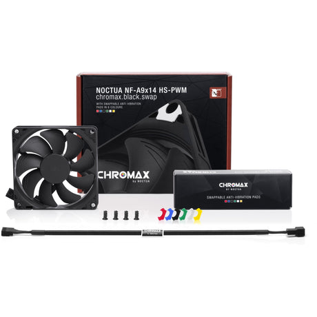 Noctua nf-a9x14 hs-pwm chromax.black ventilateur de boîtier (noir, 92 x 92 x 14 mm)