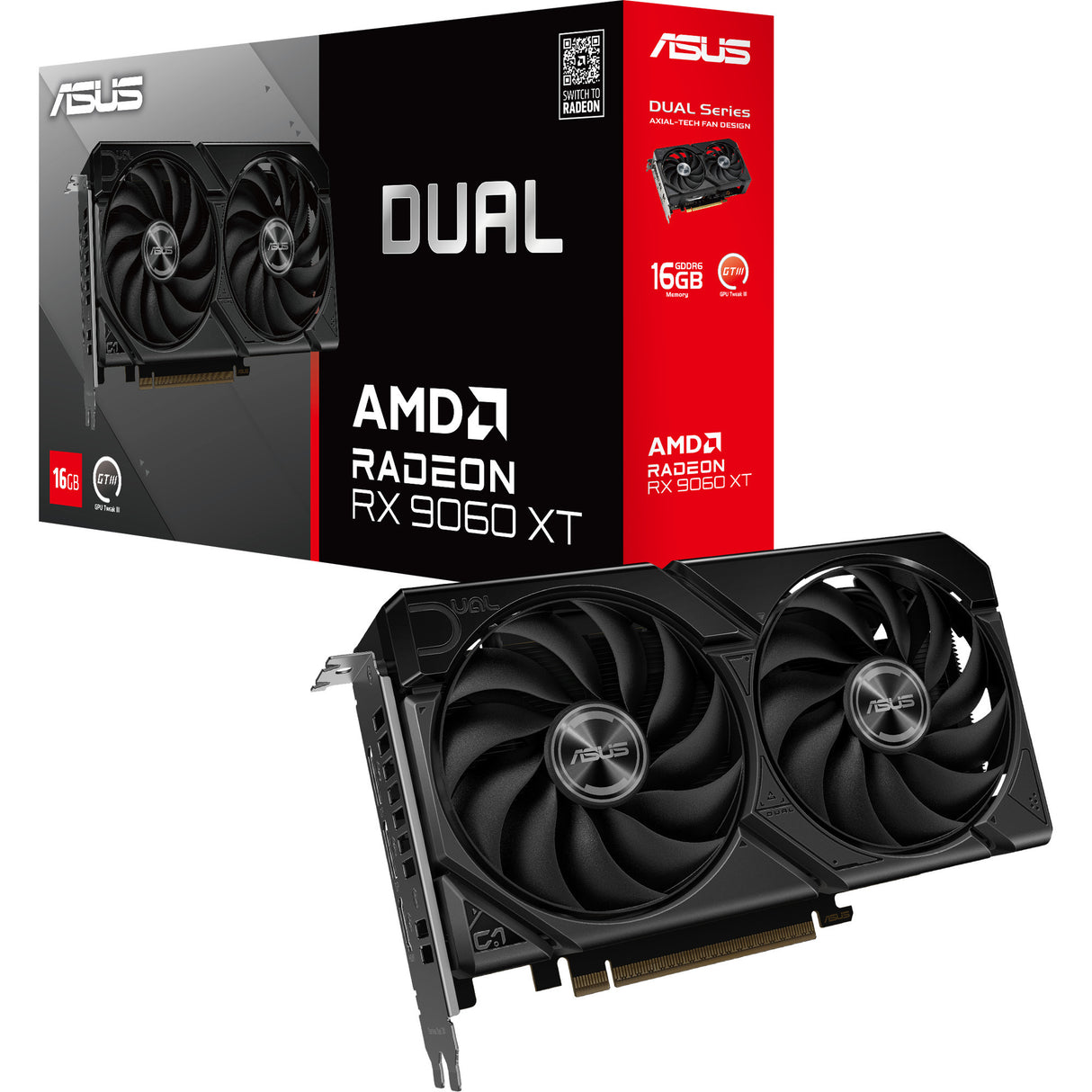 Carte graphique Asus dual radeon rx 9060 xt 16 Go (noir, 2x display port, 1x HDMI)