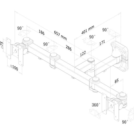 Neomounts fpma-w960d support mural pour écran plat noir