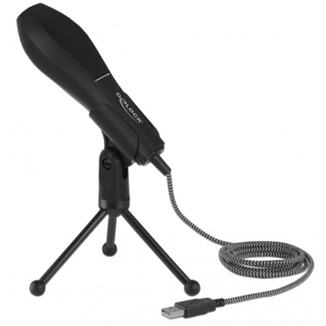 Delock Microphone à condensateur USB (noir, avec support de table)