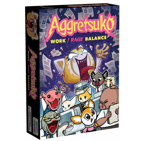 Réseau de joueurs européen aggretsuko : jeu de cartes work rage balance (anglais, 3 - 6 joueurs, 30 minutes, à partir de 10 ans)