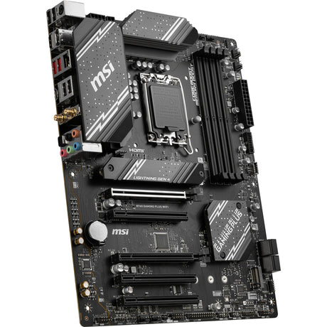 Carte mère MSI B760 Gaming Plus Wi-Fi Socket 1700 (gris noir, RAID, 2,5 Go LAN, Wi-Fi 6e, BT, Sound, ATX)