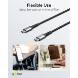 Goobay Chargeur rapide USB-C nano (65 W) et câble textile USB-C