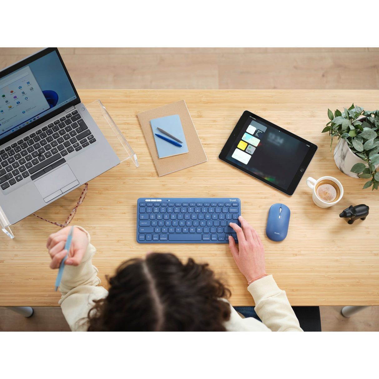 Souris clavier sans fil multi-appareils Trust Lyra
