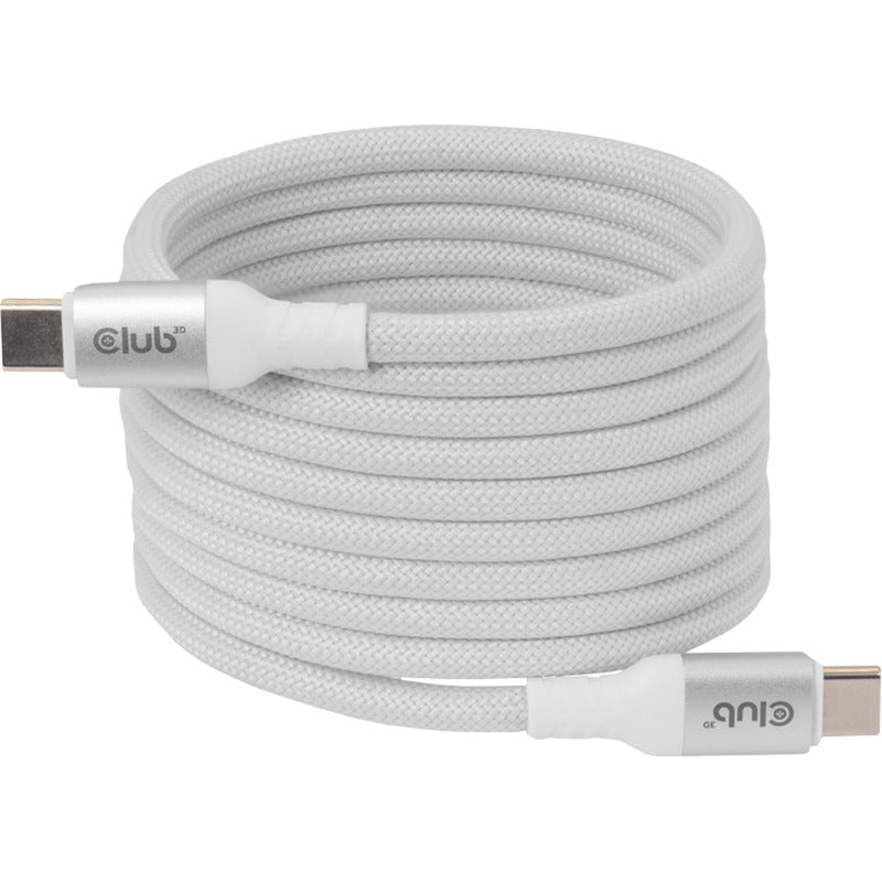Bobine magnétique Club 3D USB-C 240 W PD3.1 câble blanc, câble de 2 mètres (blanc)