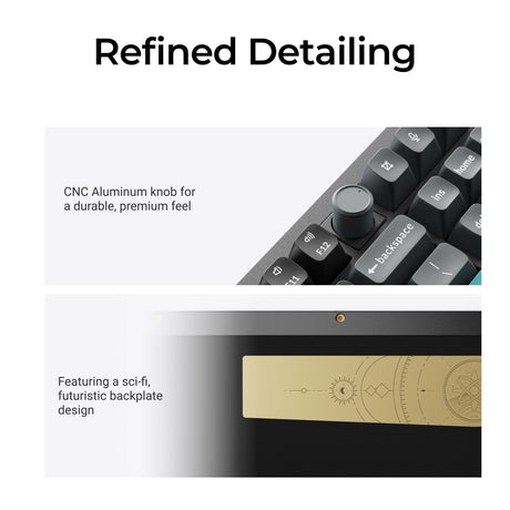 Clavier mécanique personnalisé sans fil Keychron q6 ultra-m3 8k (noir, disposition américaine (qwerty), pompon de soie marron, 100%, RVB, échange à chaud, 8k, 2,4 GHz Bluetooth 5.2 USB-C)