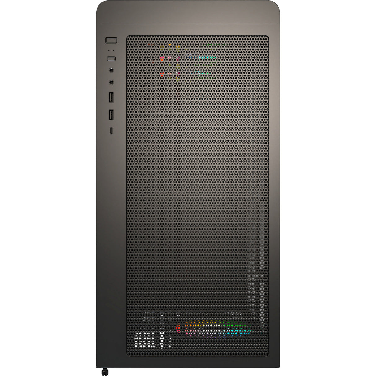 Boîtier tour midi en bois Montech xr (noir | 1x USB-A | 1x USB-C | RVB | fenêtre)