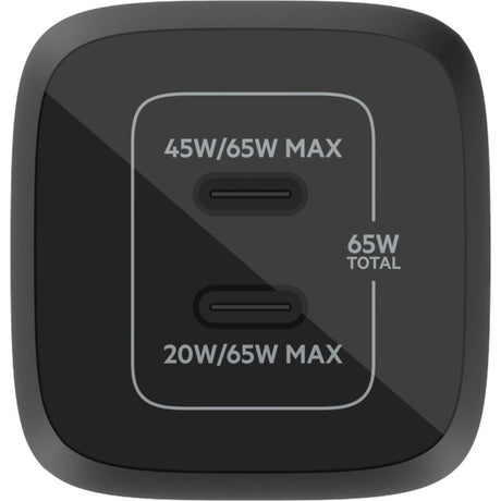 Belkin Boostcharge Pro 2-POORT USB-C GAn Mur Wall avec P