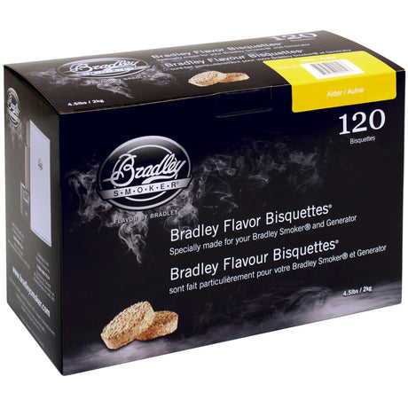 Briquettes de bois d'aulne Bradley bois de fumage (120 pièces)
