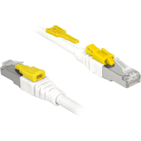 Delock câble patch rj-45 sécurisé avec cat.6a (blanc, 85333, 3 mètres)