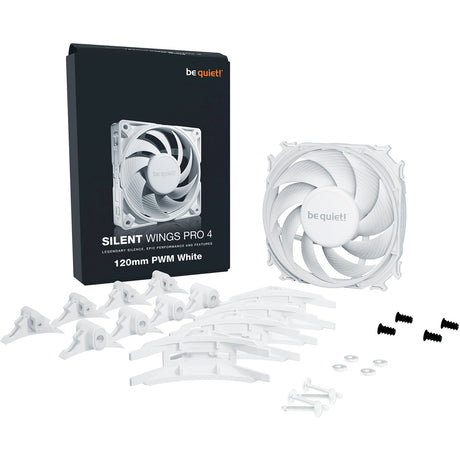 Soyez silencieux! Ventilateur de boîtier Silent Wings Pro 4 PWM (blanc, 120 x 120 x 25 mm)