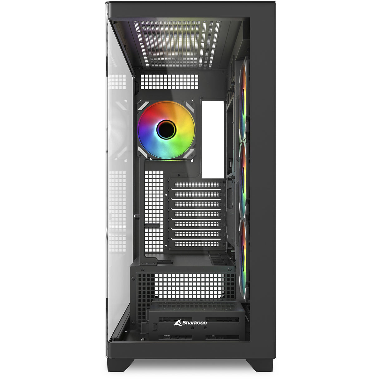 Boîtier tour midi Sharkoon Elite Shark CA500 (noir | 2x USB-A | 1x USB-C | RVB | verre trempé)