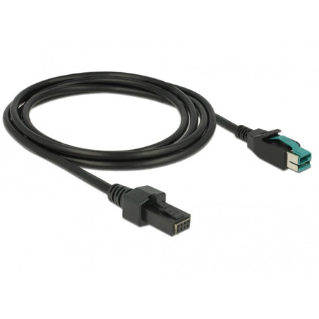 Delock câble USB alimenté mâle 12 V > 2 x 4 broches mâle pour imprimantes et terminaux POS (noir, 2 mètres)