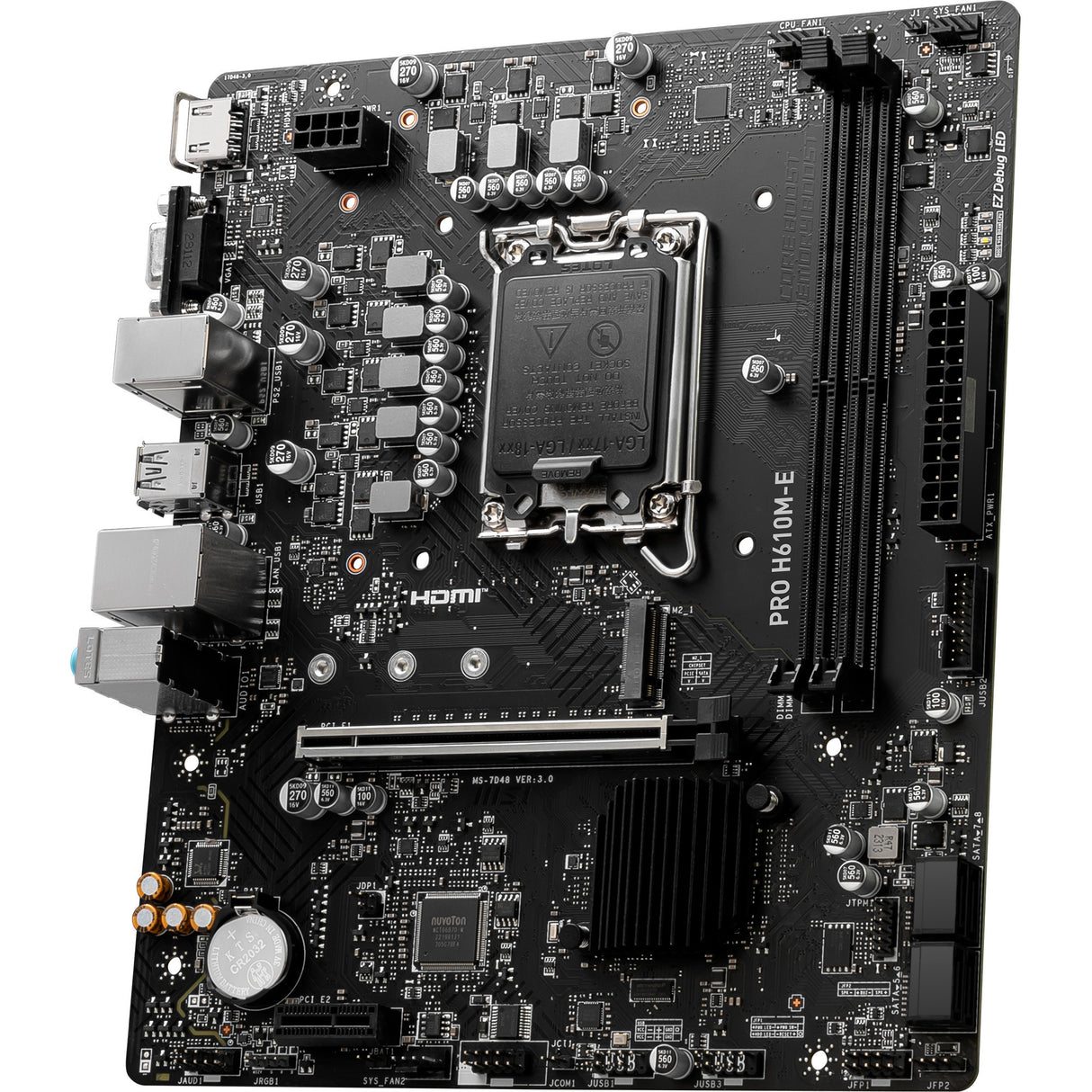 Carte mère MSI Pro H610M-E Socket 1700 (GB-LAN, Son, µATX)