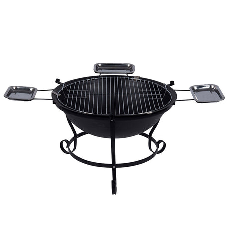 The Windmill campfire set barbecue à bois (noir, brasero | cadre (base) | grill | récipients en acier inoxydable)