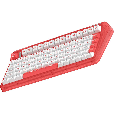 Clavier mécanique sans fil Iqunix og80 joy seller (rouge, disposition américaine (qwerty), pierre de lune iquunix, 80 % (tkl), LED RVB, remplaçable à chaud, pbt, 2,4 GHz | Bluetooth 5.1 | USB-C)
