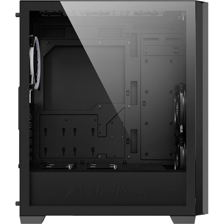 Boîtier tour midi noir Sharkoon vs9 rgb (noir | 2x usb-a | 1x usb-c | rgb | verre trempé)