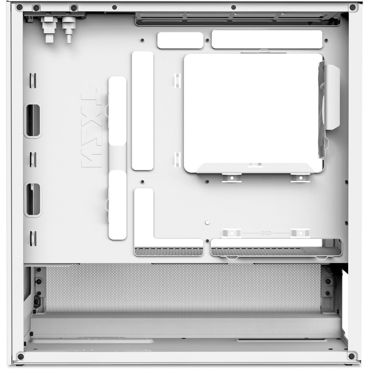 Boîtier tour midi Nzxt h3 flow (blanc (mat) | 1x USB-A | 1x USB-C | verre trempé)