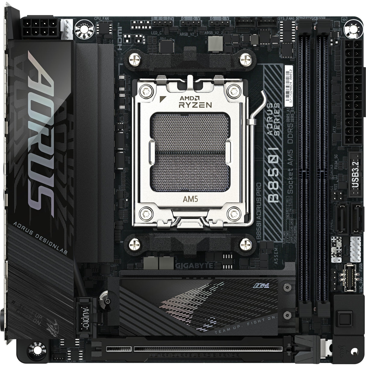 Carte mère Gigabyte B850i Aorus Pro Socket AM5 (noir, RAID, 2,5 Go-LAN, Wi-Fi 7, BT, son, Mini-ITX)