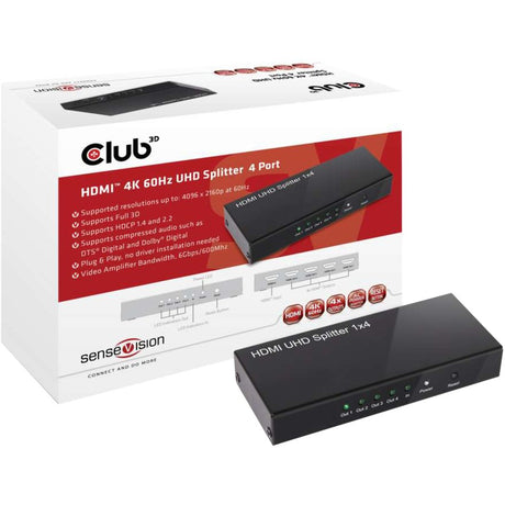 Répartiteur HDMI 2.0 UHD Club 3D 4 ports (noir)