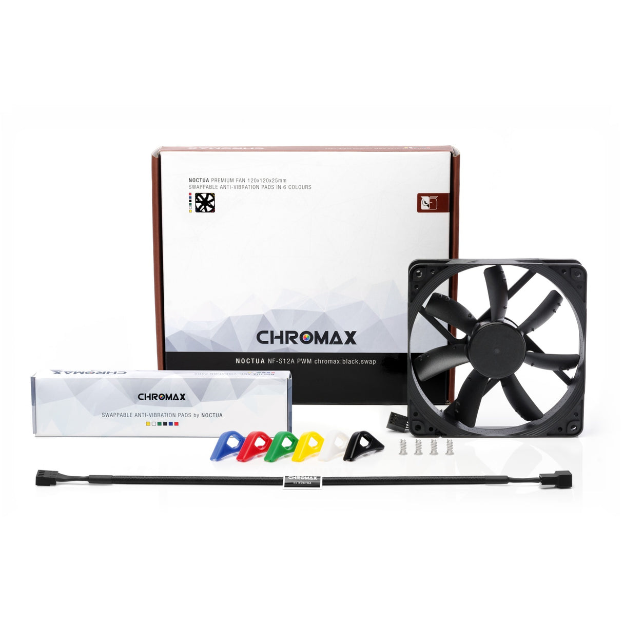 Noctua nf-s12a pwm chromax.black.swap case ventilateur (noir, 120 x 120 x 25 mm)