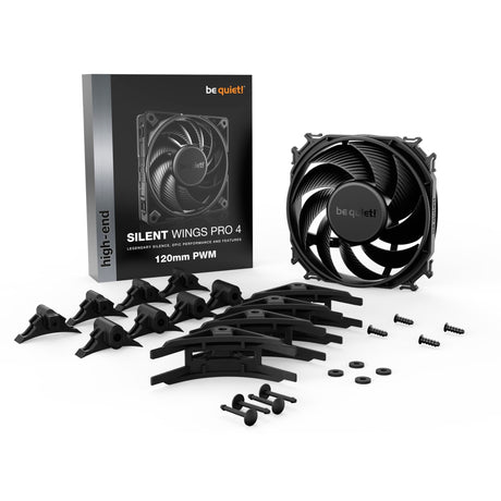 Soyez silencieux! Ventilateur de boîtier Silent Wings Pro 4 PWM (noir, 120 x 120 x 25 mm)