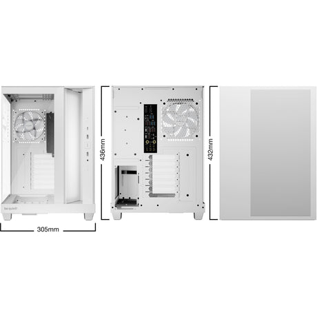 Be quiet! light base 500 lx midi tower behuizing (wit | 2x usb-a | 1x usb-c | rgb | window)
