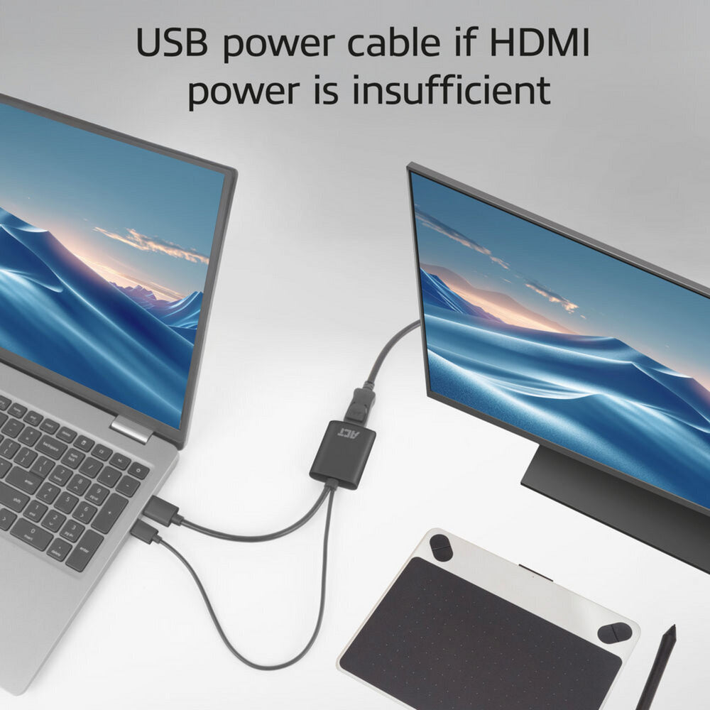 Act connectivité adaptateur HDMI vers DisplayPort, 4k @ 60 Hz (noir)