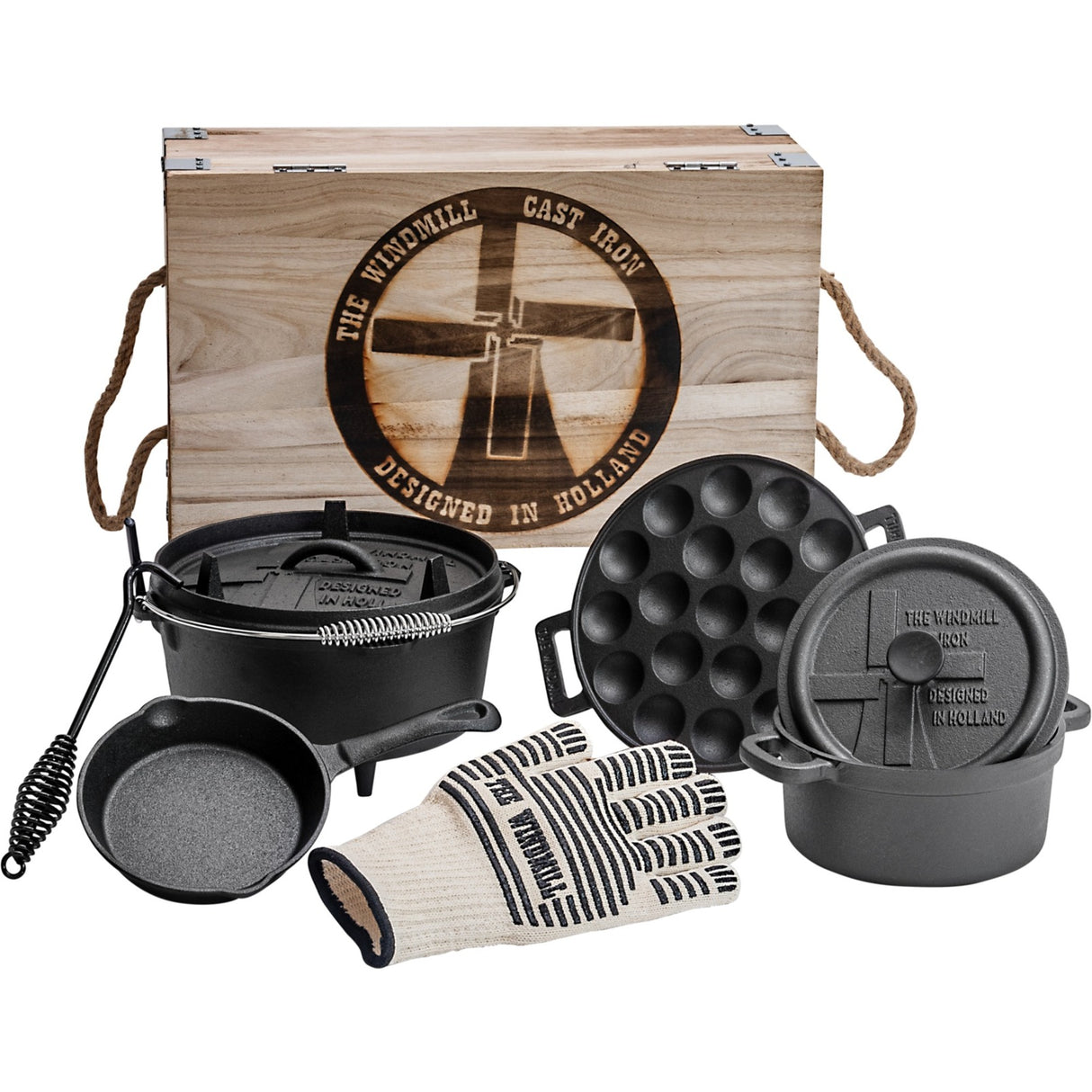 La poêle de cuisson du kit de démarrage du moulin à vent (noir)