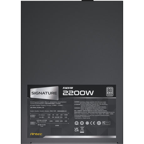 Alimentation modulaire Antec signature 2200 platine atx3.1 2200 watts (noir, 2x 12v-2x6, 6x pcie)