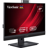 Moniteur d'accueil de vidéoconférence Viewsonic vg2757v-2k 27 (noir (mat) gris, 1x HDMI, 1x port d'affichage, USB-A, USB-C, audio)