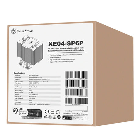 Refroidisseur de processeur Silverstone SST-XE04-SP6P (connecteur de ventilateur PWM à 4 broches)