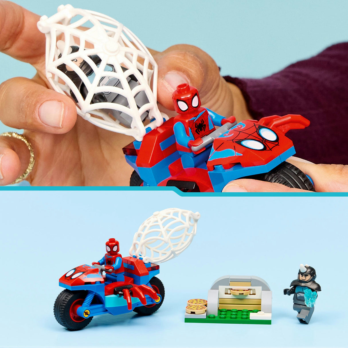 Lego Marvel 11206 Spidey sur sa moto contre rhinocéros