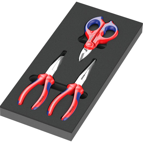 Wera 9781 insert en caoutchouc mousse avec jeu de pinces Knipex 2, 3 pièces - 05150181001
