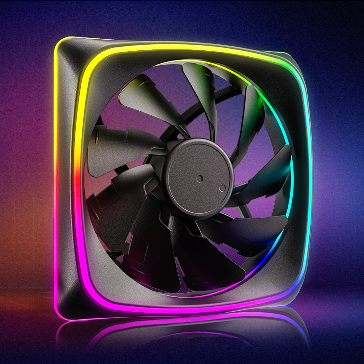 Sharkoon requin lumières rgb pwm ventilateur de boîtier (noir, 120 x 120 x 25 mm)