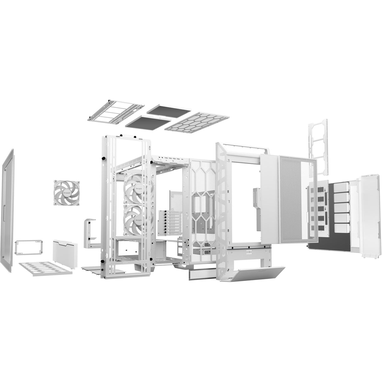 Soyez silencieux! boîtier grande tour dark base pro 901 (blanc | 4x USB-A | 1x USB-C | RVB | verre trempé)