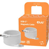 Bobine magnétique Club 3D USB-C 240 W PD3.1 câble blanc, câble de 2 mètres (blanc)
