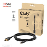 Câble bidirectionnel Club 3D USB-C vers DisplayPort 2.1 DP54, 8K120Hz 2 m (noir)