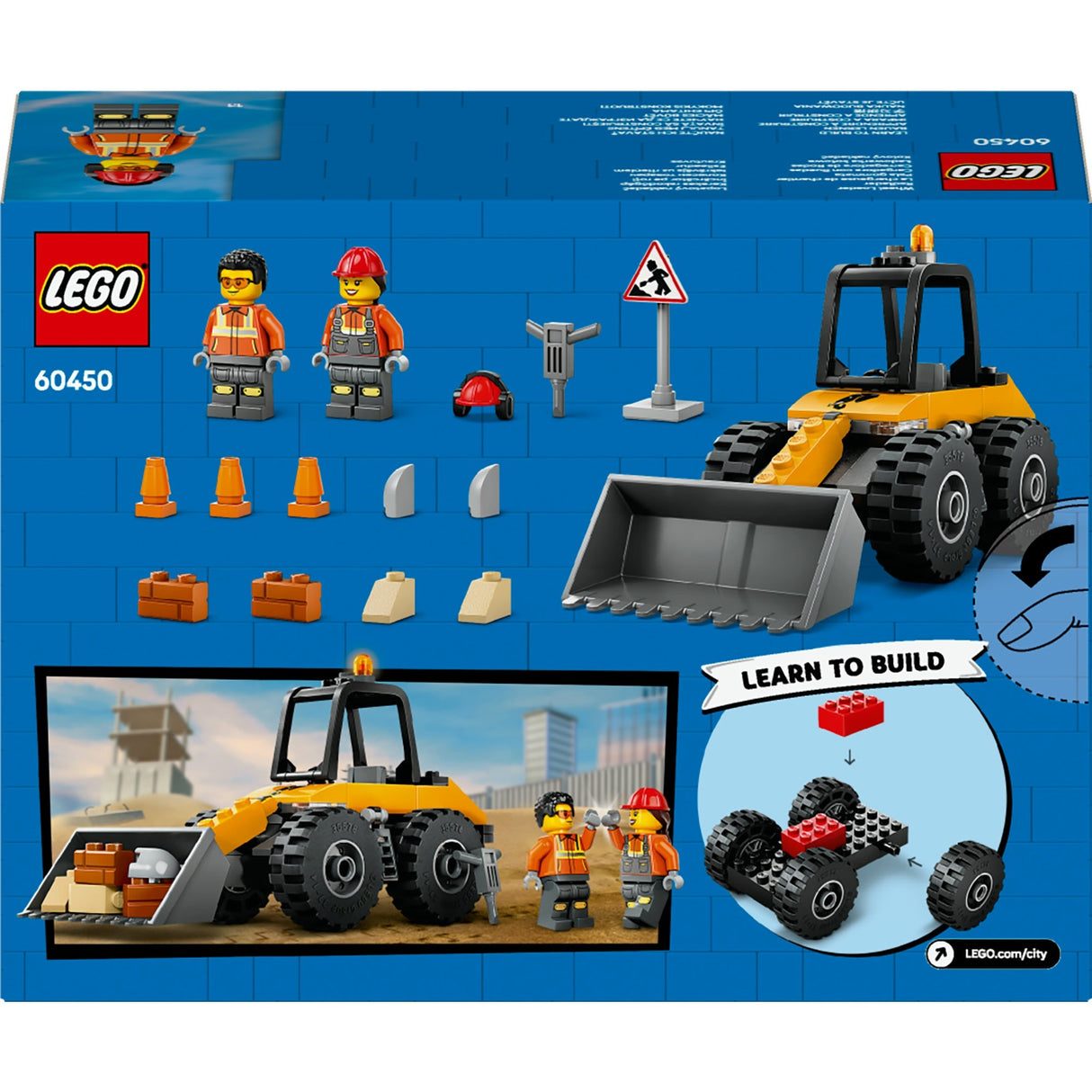 Lego 60450 City Great Vehicles Chargeuse sur pneus jaune | 2 pièces