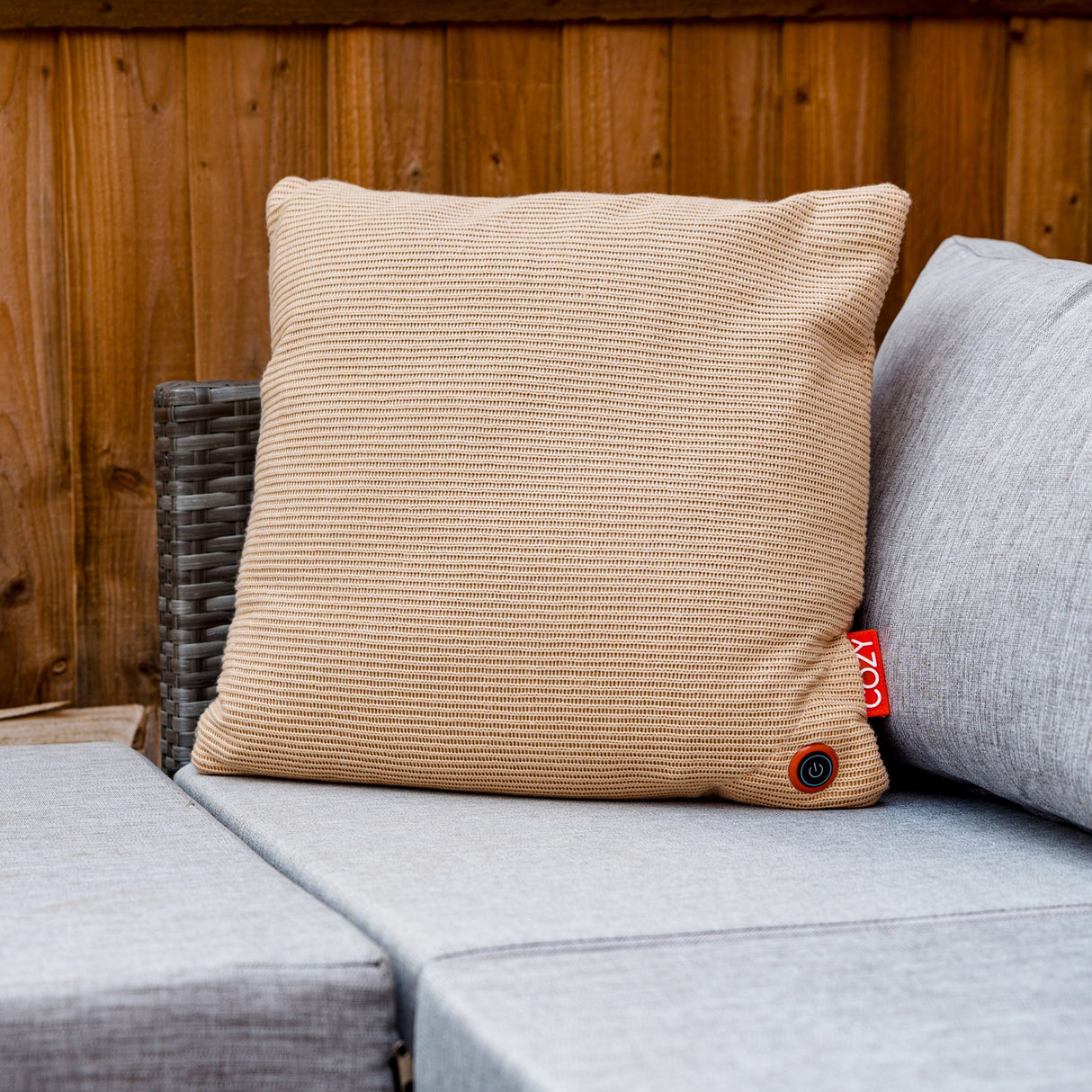 Coussin chauffant sans fil Cosy una tricoté 45 x 45 cm
