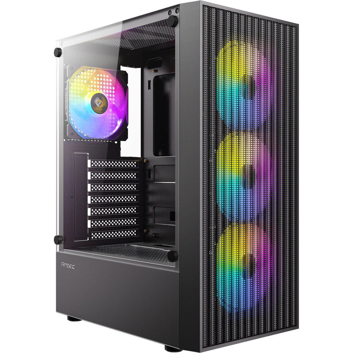 Boîtier tour midi Antec ax27 rgb Elite (noir | 3x USB-A | verre trempé)