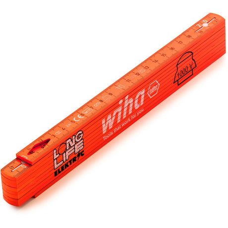 Wiha mètre pliant d'électricien longue durée de mesure 2m (orange)
